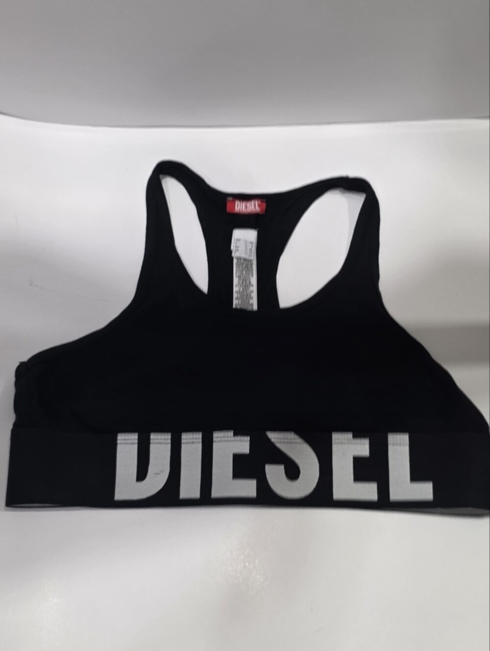 Diesel Black Graphic Racerback Sports Bra